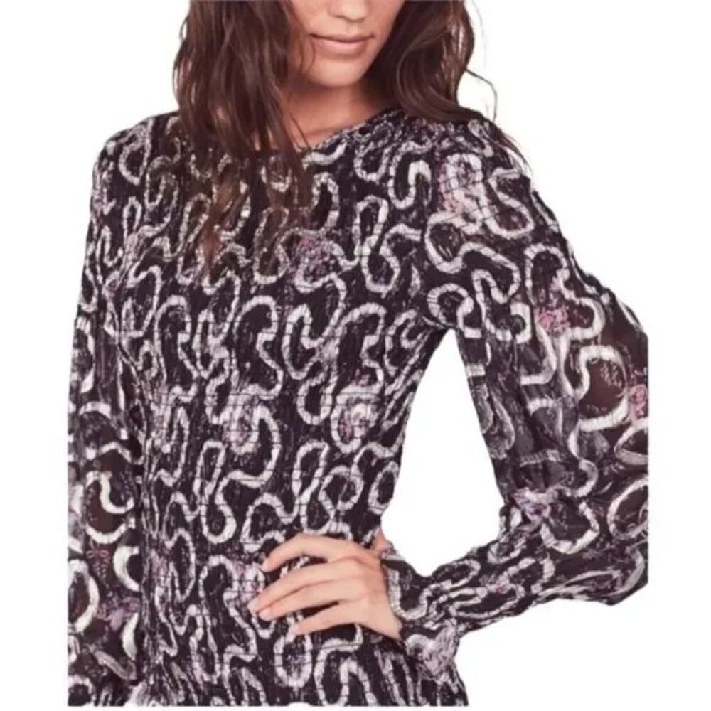 LoveShackFancy Black Silver Scarlett Mini Dress $495 - Picture 4 of 10